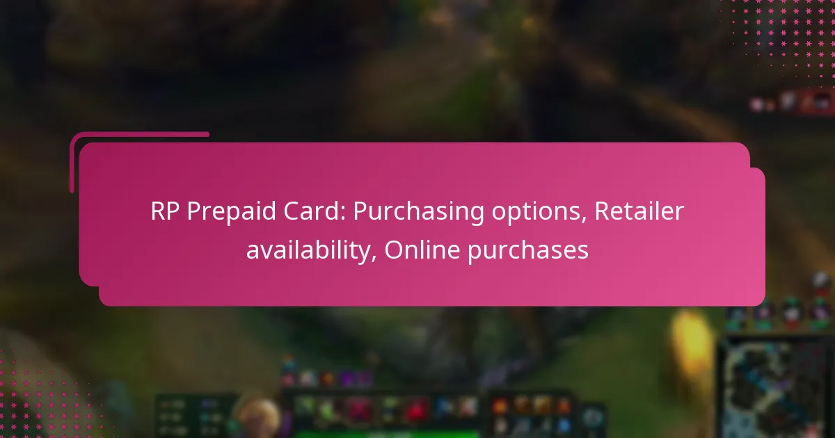 RP Prepaid Card: Purchasing options, Retailer availability, Online purchases