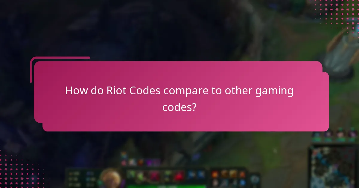 How do Riot Codes compare to other gaming codes?