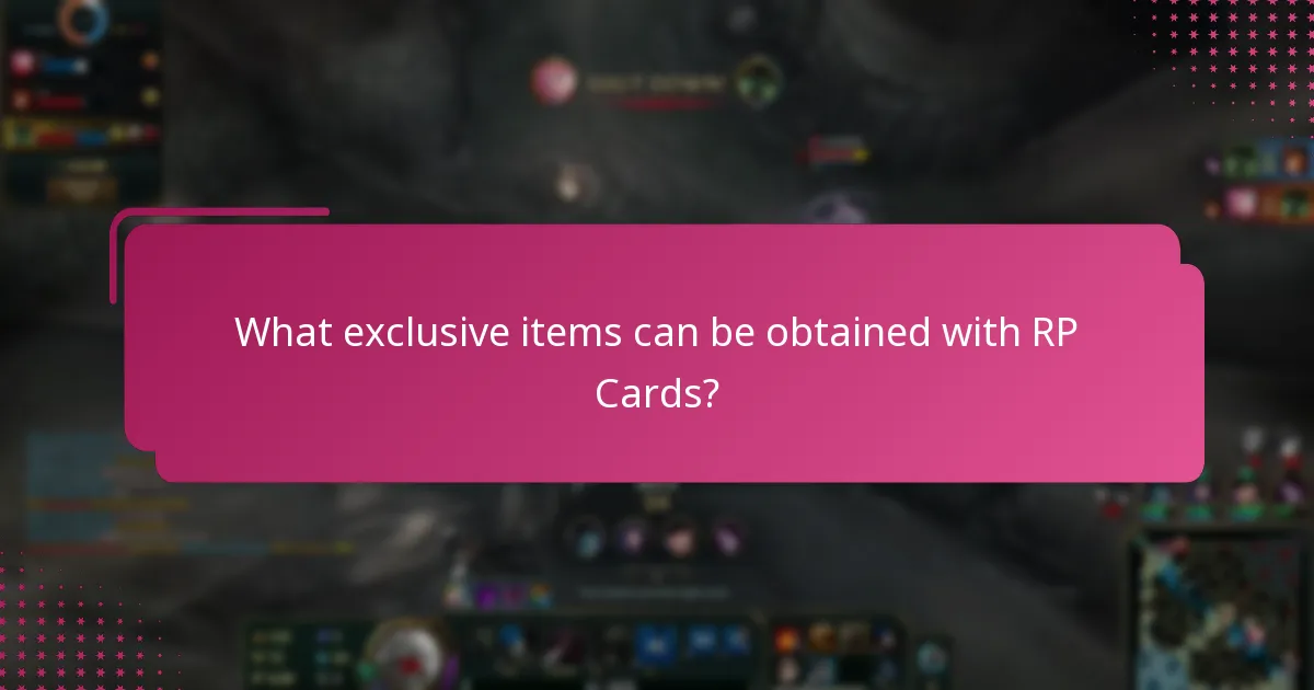 What exclusive items can be obtained with RP Cards?