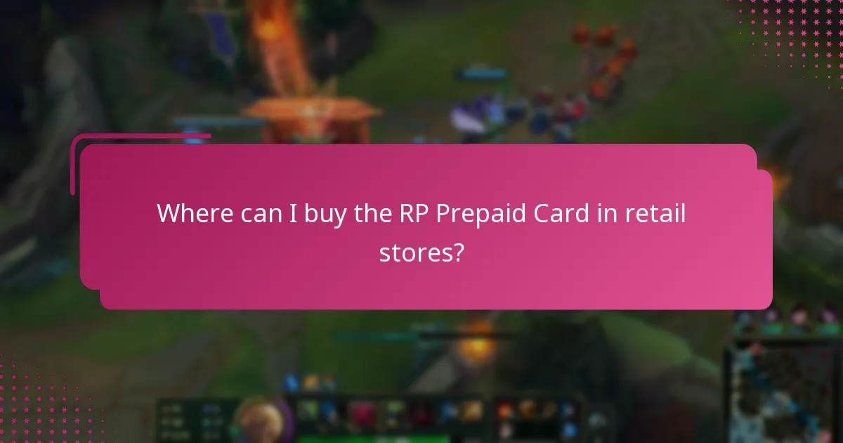 Where can I buy the RP Prepaid Card in retail stores?